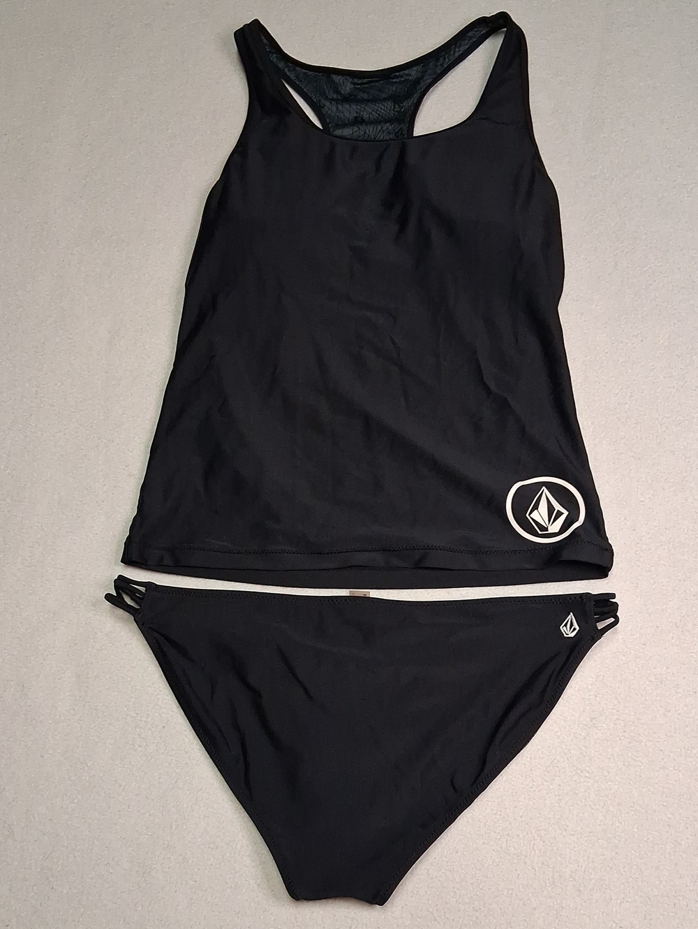 Volcom Women’s Black Racerback Tankini Top and Bikini Bottom